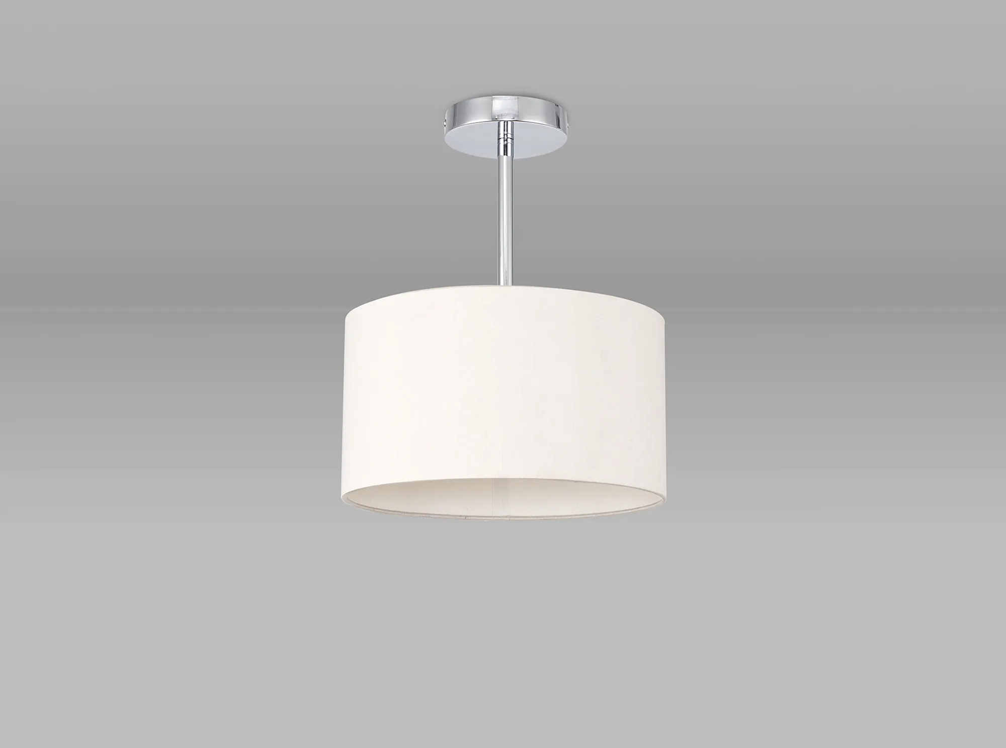 Baymont 30cm Semi Flush 1 Light Polished Chrome; Nude Beige/Moonlight DK0080  Deco Baymont CH NU